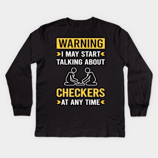 Warning Checkers Kids Long Sleeve T-Shirt